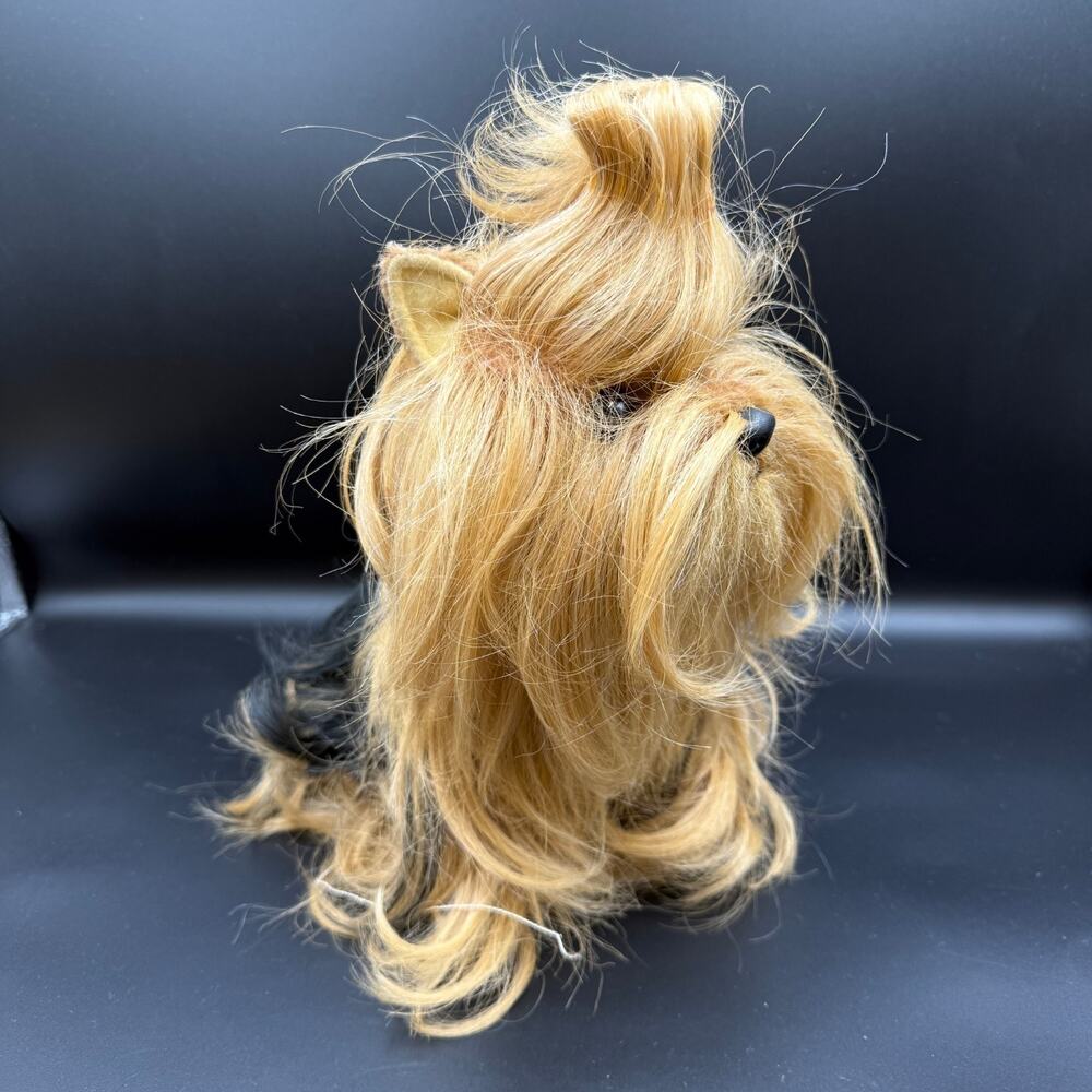Vintage Yorkshire Terrier Dressy Pet Realistic Plush Toy